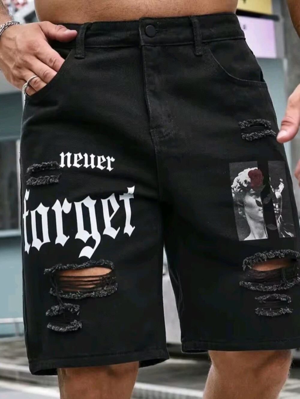 Men's Fashion Denim Shorts Streetwear Jeans